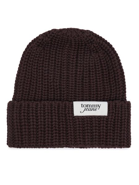 Tommy Hilfiger Czapka Script AW0AW18972 Brązowy ciemny. Brązowe czapki i kapelusze damskie Tommy Hilfiger, na zimę, bez wzorów. Za 189.99 zł.