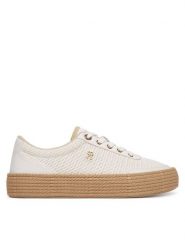 Tommy Hilfiger Espadryle FW0FW09173 Biały. Białe espadryle damskie Tommy Hilfiger, bez wzorów, z materiału, bez obcasa, bez zapięcia. Za 369.99 zł.