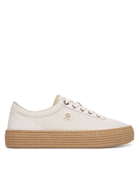 Tommy Hilfiger Espadryle FW0FW09173 Biały. Białe espadryle damskie Tommy Hilfiger, bez wzorów, z materiału, bez obcasa, bez zapięcia. Za 369.99 zł.