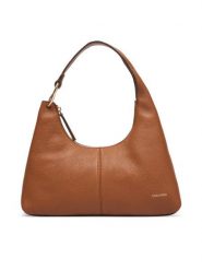 Calvin Klein Torebka Slouchy Leather Shoulder Bag LV04F3657G Zielony. Zielone torebki do ręki damskie Calvin Klein, bez wzorów, ze skóry, bez dodatków. Za 899.99 zł.