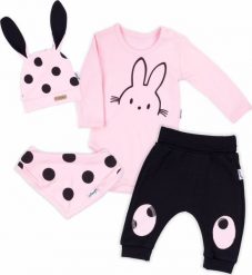 NICOL Komplet wyprawka dla niemowlaka body spodnie czapka chustka 4 częściowy dz. Bunny Nicol 86. Body niemowlęce NICOL, bez wzorów. Za 115.99 zł.
