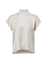 Drykorn Bluzka Kobiety Acetat beżowy, 40. Brązowe bluzki damskie DRYKORN, bez wzorów, z acetatu, eleganckie, bez kołnierzyka, bez ramiączek. Za 499.95 zł.