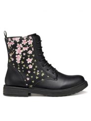 Geox Kozaki J Eclair J049QD 00454 C0724 S Czarny. Czarne buty zimowe dziewczęce Geox, bez wzorów, ze skóry, bez zapięcia. Za 259.99 zł.