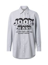 Joop Jeans bluzka koszulowa - Brenda2 Kobiety Bawełna szary|biały, L. Białe bluzki damskie JOOP! Jeans, l, bez wzorów, z bawełny, bez kołnierzyka, bez ramiączek. Za 329.95 zł.