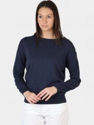 Sweter damski TBS Addenpul. Niebieskie swetry damskie TBS, l, bez wzorów, z bawełny, eleganckie, bez kołnierzyka, bez ramiączek, bez kaptura. Za 329.00 zł.