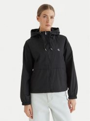 Calvin Klein Jeans Wiatrówka Essential LV047F507G Czarny Regular Fit. Czarne kurtki damskie Calvin Klein Jeans, m, bez wzorów, z jeansu, bez kaptura. Za 649.99 zł.