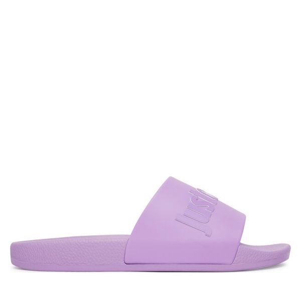 Klapki Just Cavalli. Fioletowe klapki damskie Just Cavalli, bez wzorów, bez obcasa. Za 182.99 zł.