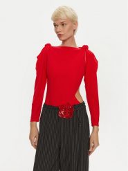 ROTATE Body Linno 1137473017 Czerwony Slim Fit. Czerwone bluzki damskie ROTATE, bez wzorów, z syntetyku, bez kołnierzyka, bez ramiączek. Za 479.99 zł.