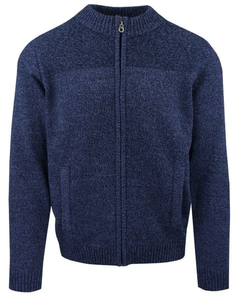 Sweter Męski - Lasota - Rozpinany (Kardigan) - Granatowy Melanż, Kieszenie. Niebieskie kardigany męskie M. Lasota, l, bez wzorów, z bawełny. Za 269.00 zł.