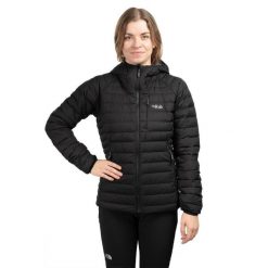 Kurtka trekkingowa puchowa damska Infinity Microlight Women. Czarne kurtki damskie RAB, bez wzorów, z gore-texu, bez kaptura, trekkingowe, gore-tex. Za 1,609.99 zł.
