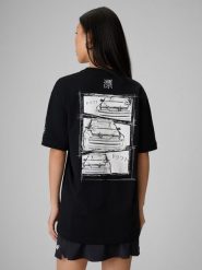 4F T-shirt loose z nadrukiem uniseks 4F x Drift Masters - czarny XS. Czarne koszulki sportowe męskie 4f, m, bez wzorów, z bawełny, bez kołnierzyka, bez ramiączek. Za 119.99 zł.