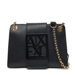 Torebka Armani Exchange. Czarne torebki do ręki damskie Armani Exchange, bez wzorów, wizytowe, bez dodatków. Za 559.99 zł.