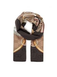 Liu Jo Chusta Foulard Flower Met 2F5078 T0300 Beżowy. Brązowe szaliki i chusty damskie Liu Jo, bez wzorów, z materiału. Za 219.99 zł.
