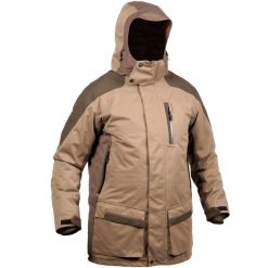 Kurtka Solognac 520 Warm wodoodporna. Brązowe kurtki męskie SOLOGNAC, xl, bez wzorów, z tkaniny, sportowe, bez kaptura. W wyprzedaży za 399.99 zł.