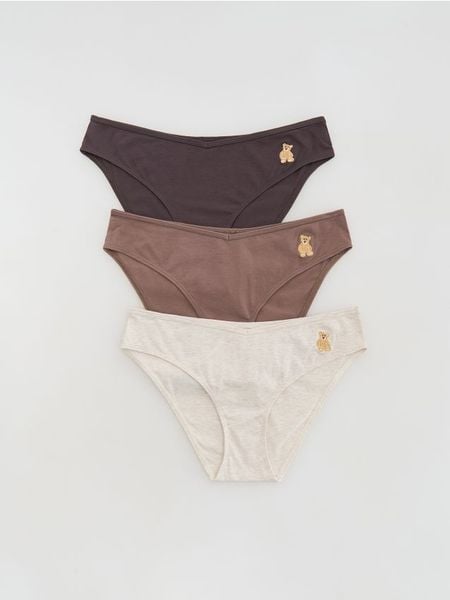 Bawełniane majtki typu figi 3 pack - fioletowy. Fioletowe figi damskie Reserved, l, bez wzorów, z bawełny. Za 59.99 zł.