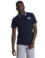 Męska koszulka polo z krótkim rękawem Summer Basic. Niebieskie koszulki polo męskie LEONE 1947 APPAREL, na lato, l, bez wzorów, z bawełny, bez kołnierzyka, bez ramiączek. Za 84.16 zł.