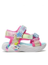 Skechers Sandały Unicorn Dreams Sandal-Majestic Bliss 302682N/PKMT Różowy. Czerwone sandały dziewczęce Skechers, z materiału, bez zapięcia. Za 161.10 zł.