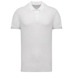 Koszulka polo z piki Kariban. Białe koszulki polo męskie KARIBAN, m, bez wzorów, z bawełny, bez ramiączek. Za 216.50 zł.