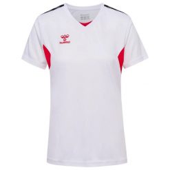 Damski jersey Hummel Authentic PL. Białe koszulki sportowe damskie Hummel, bez wzorów, z jersey, sportowe, bez kołnierzyka. Za 214.50 zł.