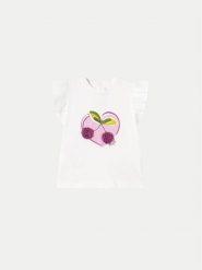 Mayoral T-Shirt 1042 Biały Regular Fit. Białe t-shirty i topy dla dziewczynek Mayoral, bez wzorów, z bawełny, bez ramiączek. Za 49.99 zł.