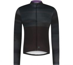 VERTEX Long Sleeves Jersey Printed, Black/ Gray Line. Czarne bluzki z długim rękawem męskie Shimano, l, bez wzorów, z elastanu, bez kołnierzyka. Za 489.90 zł.
