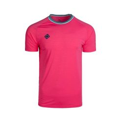 Koszulka techniczna Indiana z krótkim rękawem – lekka, oddychająca i szybkoschną. Czerwone koszulki sportowe męskie IZAS, bez wzorów, z nylonu, bez kołnierzyka, bez ramiączek. Za 182.57 zł.