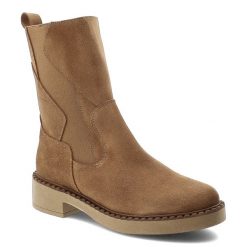Brązowe Botki HEE Zamszowe Buty Damskie. Brązowe kozaki damskie Hee, z jeansu, bez obcasa, na obcasie. Za 467.99 zł.