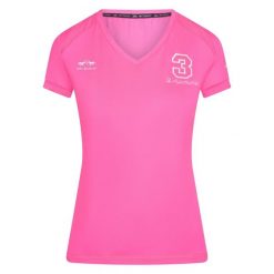 Koszulka damska HV Polo Favouritas Tech. Czerwone koszulki sportowe damskie HV POLO, bez wzorów, bez kołnierzyka, bez ramiączek. Za 251.50 zł.