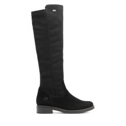 Kozaki Remonte. Czarne kozaki damskie Remonte, bez obcasa, na płaskiej podeszwie. Za 449.99 zł.