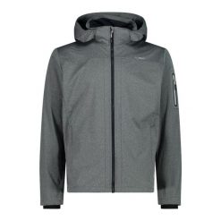 Kurtka turystyczna z kapturem CMP. Szare kurtki męskie CMP, bez wzorów, z polaru, sportowe, z kapturem. Za 349.40 zł.