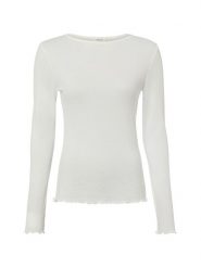 Opus Damska koszulka z długim rękawem - Suzzo Kobiety biały jednolity, 38. Białe t-shirty damskie Opus, bez wzorów, z wiskozy, bez kołnierzyka. Za 199.95 zł.