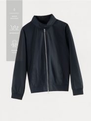 Kurtka z chowanym kapturem - granatowy. Niebieskie kurtki męskie Reserved, l, bez wzorów, z tkaniny. Za 159.99 zł.