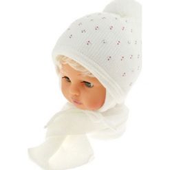 Czapka dziecięca z szalikiem CZ+S 129A biała. Czapki dla dzieci marki Reserved. Za 50.15 zł.