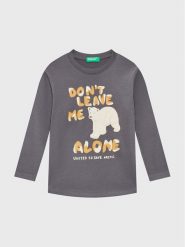 United Colors Of Benetton Bluzka 3YN4G106D Szary Regular Fit. Szare t-shirty dla chłopców United Colors Of Benetton, bez wzorów, z bawełny, bez ramiączek. Za 49.99 zł.
