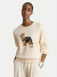 LAUREN RALPH LAUREN Sweter 200B27841001 Beżowy jasny Relaxed Fit. Brązowe swetry damskie Lauren Ralph Lauren, s, bez wzorów, z bawełny, bez kołnierzyka, bez ramiączek, bez kaptura. Za 1,018.99 zł.