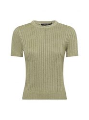 Lauren Ralph Lauren sweter z krótkim rękawem Kobiety len zielony|srebrny, S. Szare swetry damskie Lauren Ralph Lauren, s, bez wzorów, z dzianiny, bez kołnierzyka, bez ramiączek, krótkie, bez kaptura. Za 649.95 zł.