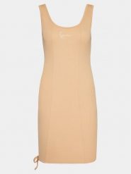 Karl Kani Sukienka letnia KW241-032-1 Beżowy Slim Fit. Brązowe sukienki damskie Karl Kani, na lato, s, bez wzorów, z bawełny, bez kołnierzyka, bez ramiączek. Za 229.99 zł.