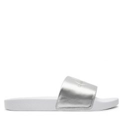 Klapki Calvin Klein Jeans. Szare klapki damskie Calvin Klein Jeans, bez wzorów, z jeansu, bez obcasa. Za 159.99 zł.