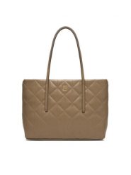 Calvin Klein Torebka Quilted Small Tote LV04F3325G Beżowy. Brązowe torebki do ręki damskie Calvin Klein, bez wzorów, ze skóry, bez dodatków. Za 649.99 zł.