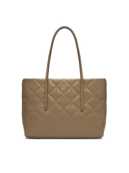 Calvin Klein Torebka Quilted Small Tote LV04F3325G Beżowy. Brązowe torebki do ręki damskie Calvin Klein, bez wzorów, ze skóry, bez dodatków. Za 649.99 zł.