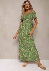 Zielona Sukienka z Wiskozy Tariya. Zielone sukienki damskie Renee, m, z aplikacjami, z wiskozy, boho, bez kołnierzyka, bez ramiączek, maxi. Za 49.99 zł.