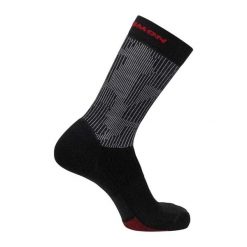 Skarpety Unisex Dla Dorosłych X Ultra Crew. Czarne skarpety damskie Salomon, bez wzorów, z materiału. Za 57.99 zł.