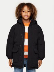 Tommy Hilfiger Kurtka zimowa KS0KS00605 Czarny Regular Fit. Czarne buty zimowe chłopięce Tommy Hilfiger, na zimę, bez wzorów, z syntetyku, bez kaptura. Za 689.99 zł.