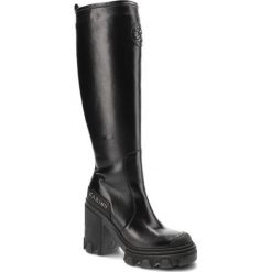 Czarne Kozaki Carinii Eleganckie Skórzane Buty Na Obcasie. Czarne kozaki damskie Carinii, ze skóry, bez obcasa, na obcasie. Za 469.00 zł.