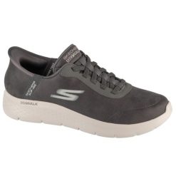 Buty sportowe Sneakersy męskie, Slip-Ins: GO Walk Flex - Smooth Motion. Szare buty sportowe męskie Skechers, bez zapięcia, trekkingowe. Za 329.99 zł.