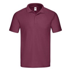 Męska Oryginalna Koszulka Polo. Brązowe koszulki polo męskie Fruit of the Loom, m, bez wzorów, bez ramiączek. Za 51.99 zł.