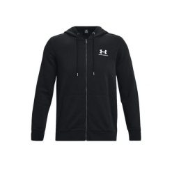 Czarna Bluza Under Armour Essential Fleece Fz Hood Dorosłych. Białe bluzy męskie Under Armour, s, bez wzorów, bez kaptura, na fitness i siłownię. Za 311.35 zł.