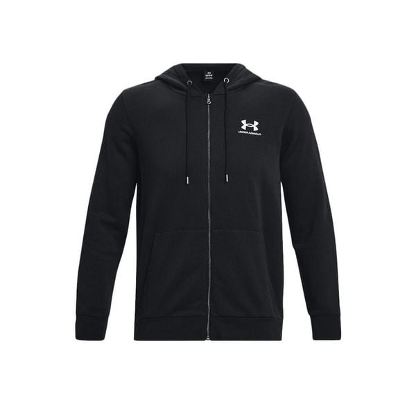 Czarna Bluza Under Armour Essential Fleece Fz Hood Dorosłych. Białe bluzy męskie Under Armour, s, bez wzorów, bez kaptura, na fitness i siłownię. Za 311.35 zł.