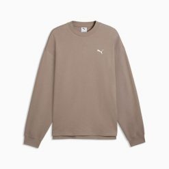 Bluza sportowa męska Puma ESS ELEVATED. Brązowe bluzy męskie Puma, m, bez wzorów, z bawełny, bez kaptura, do biegania. Za 236.14 zł.