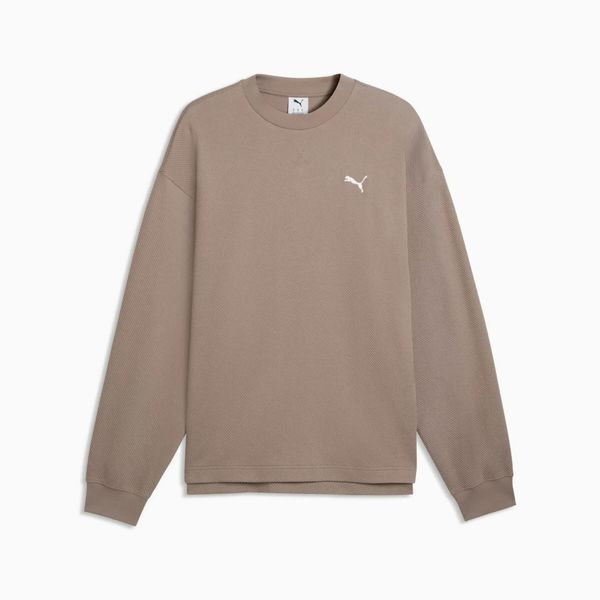 Bluza sportowa męska Puma ESS ELEVATED. Brązowe bluzy męskie Puma, m, bez wzorów, z bawełny, bez kaptura, do biegania. Za 236.14 zł.